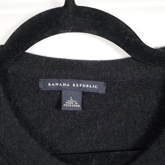 Banana Republic Sweater Womens Large Black Wool and Angora Rabbit Hair Cardigan - Picture 3 of 7